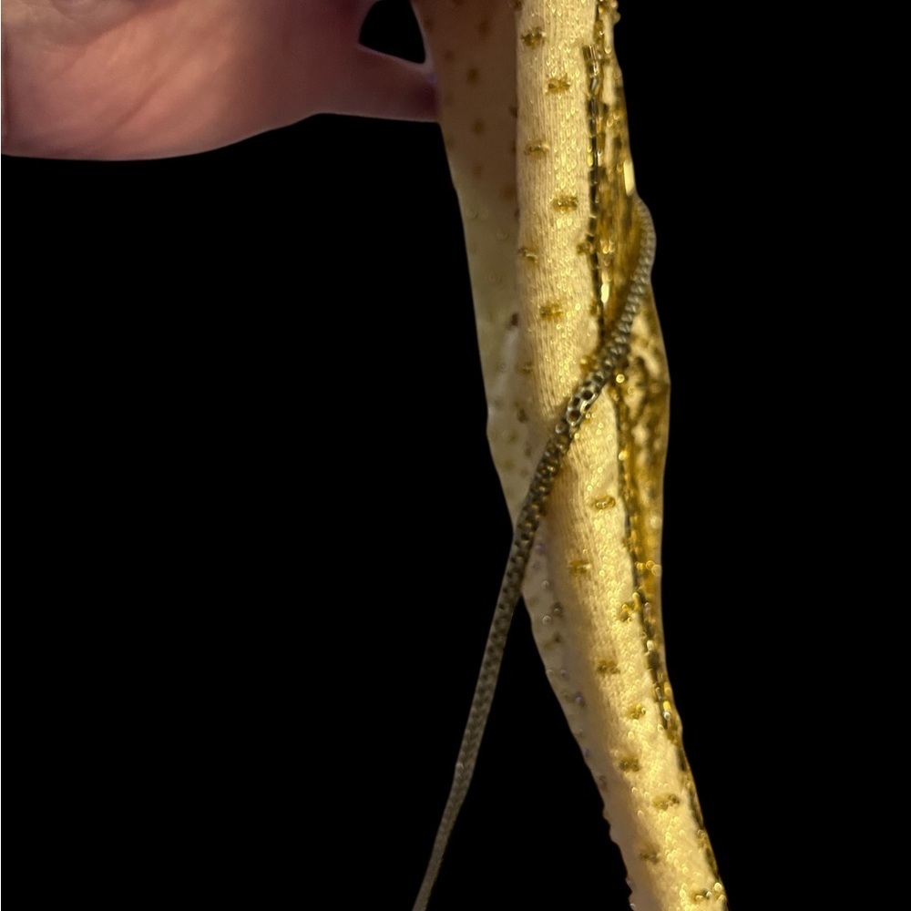 Vintage La Regale Cream and Gold Beaded Evening Crossbody Bag - Picture 8 of 9